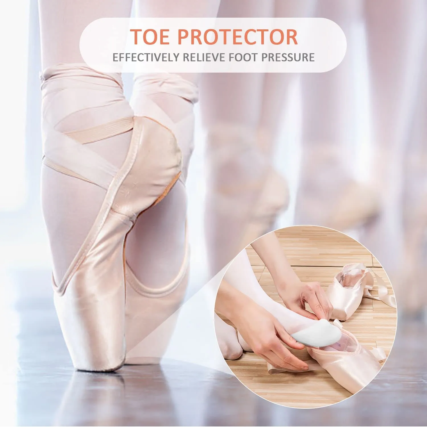 3 Pairs of Silicone Toe Protectors with Breathing Holes Forefoot Pads Toe Support, Silicone High Heels Ballet Toe Protectors