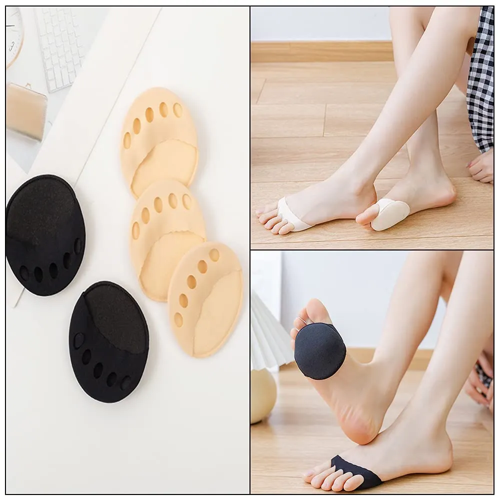 5 Pairs Honeycomb Forefoot Pads Breathable Fabric Forefoot Pad Elastic Metatarsal Cushion for Foot Pain Relief