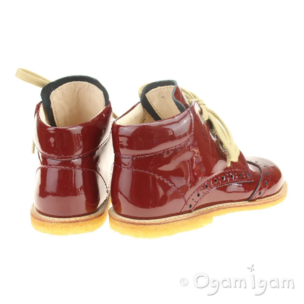 Angulus Girls Dark Red Lace up Boot