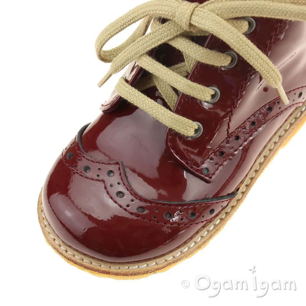 Angulus Girls Dark Red Lace up Boot