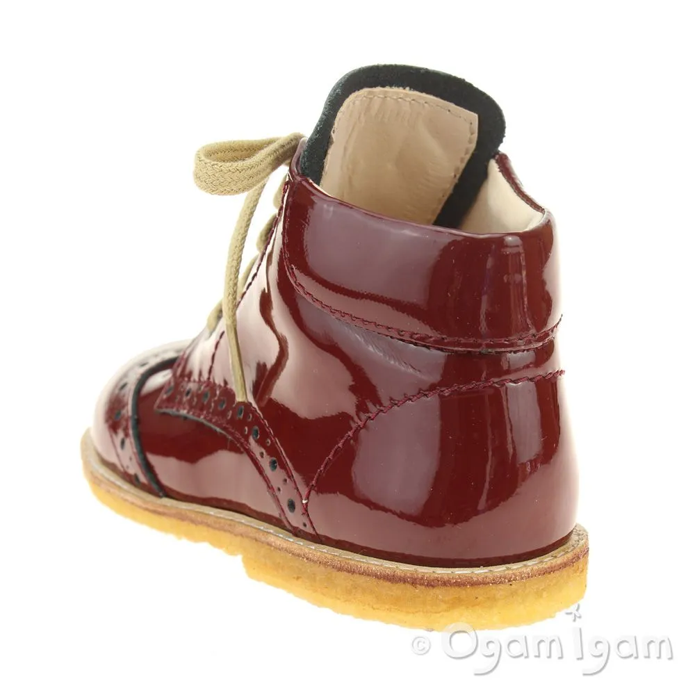 Angulus Girls Dark Red Lace up Boot