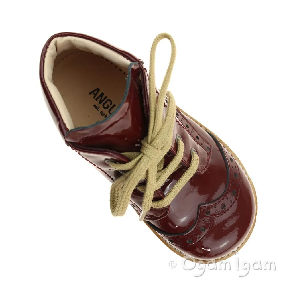 Angulus Girls Dark Red Lace up Boot