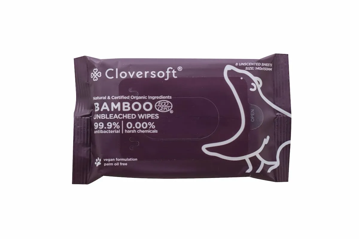 Cloversoft Unbleached Bamboo AB Organic Petite Wipes 8 Sheets