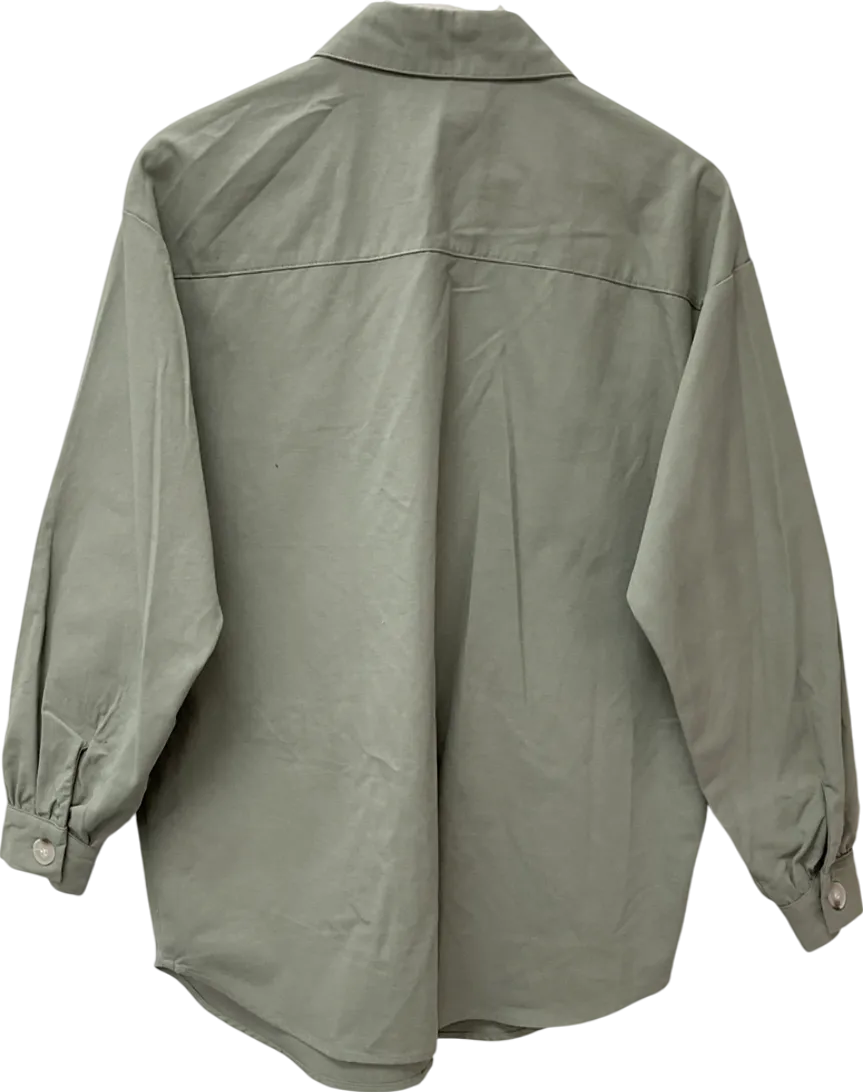 In The Style Green Khaki Oversized Utility Cargo Jacket UK 8