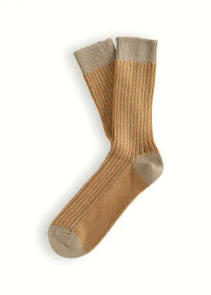 LINK COLLECTION Vertical Brown Socks
