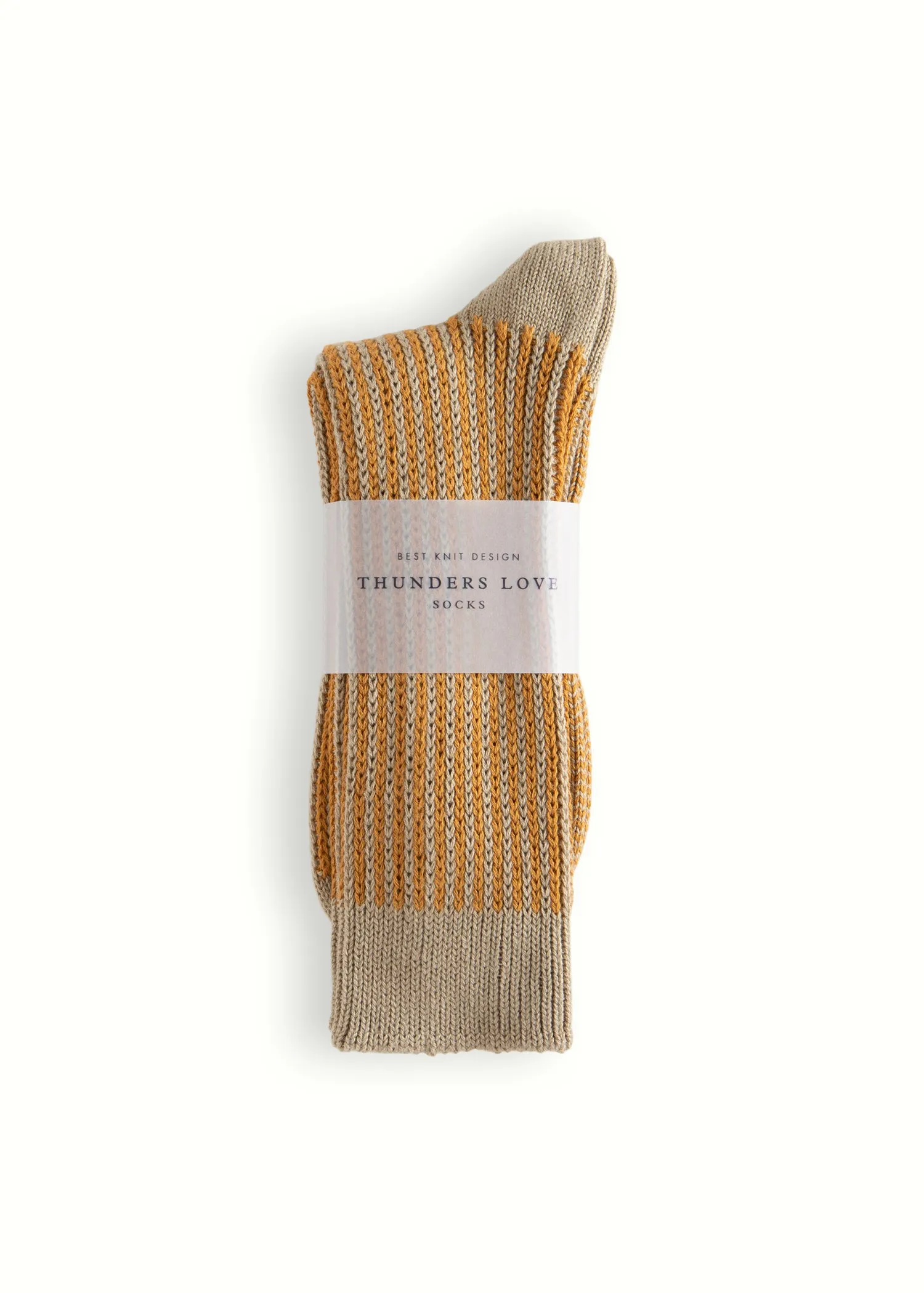 LINK COLLECTION Vertical Brown Socks