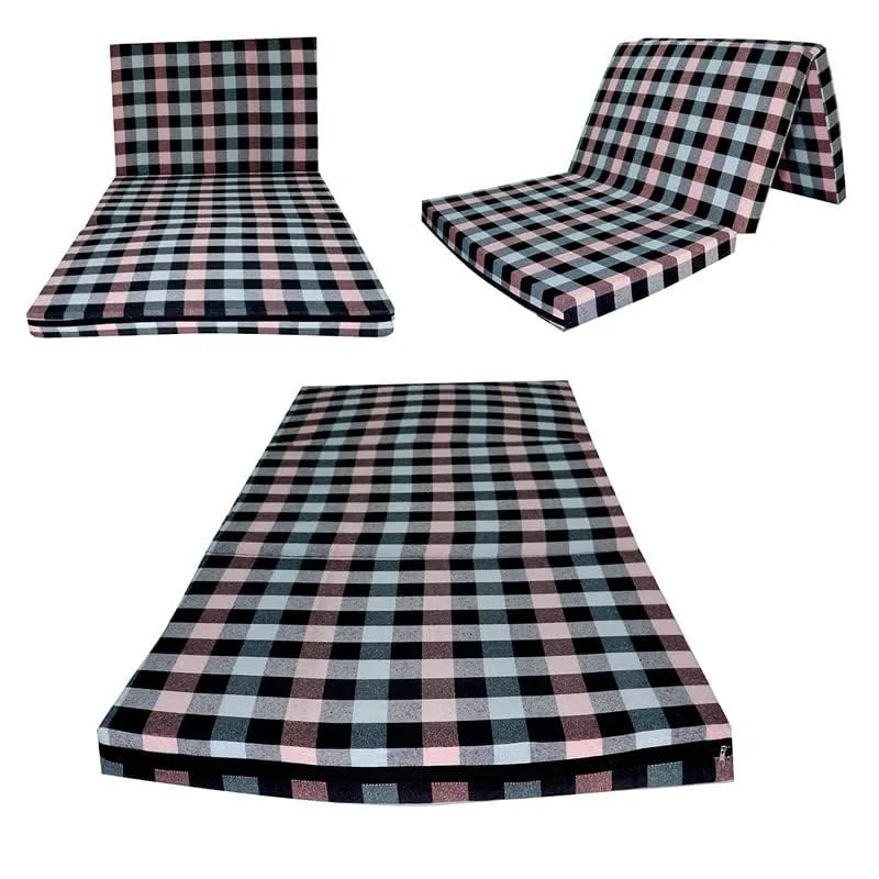 MOLIRA Foldable Foam Mattress Single Bed| Folding Single Bed Matterss for Floor, Travelling, Light Weight 01(Multicolor 0, 3 Folding 72 * 36 * 2) D-003