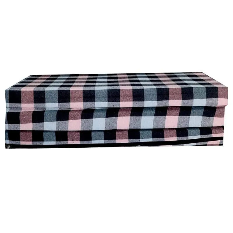 MOLIRA Foldable Foam Mattress Single Bed| Folding Single Bed Matterss for Floor, Travelling, Light Weight 01(Multicolor 0, 3 Folding 72 * 36 * 2) D-003