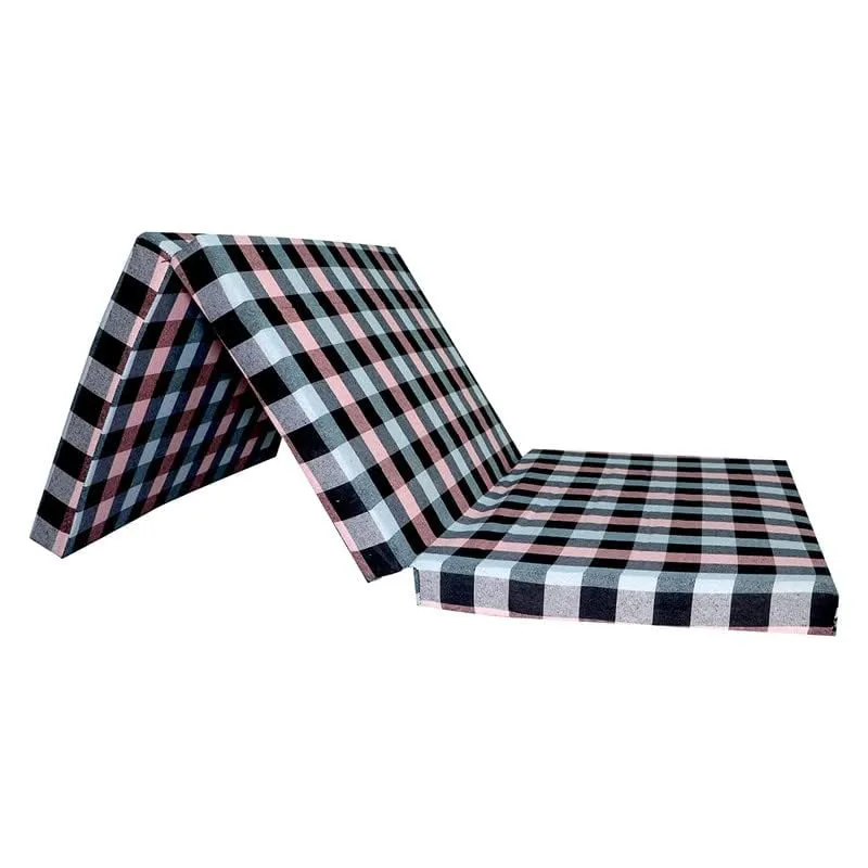 MOLIRA Foldable Foam Mattress Single Bed| Folding Single Bed Matterss for Floor, Travelling, Light Weight 01(Multicolor 0, 3 Folding 72 * 36 * 2) D-003