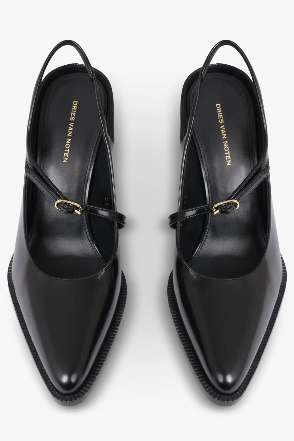 Shiny Pointed Toe Cruved 100Mm Pump | Black