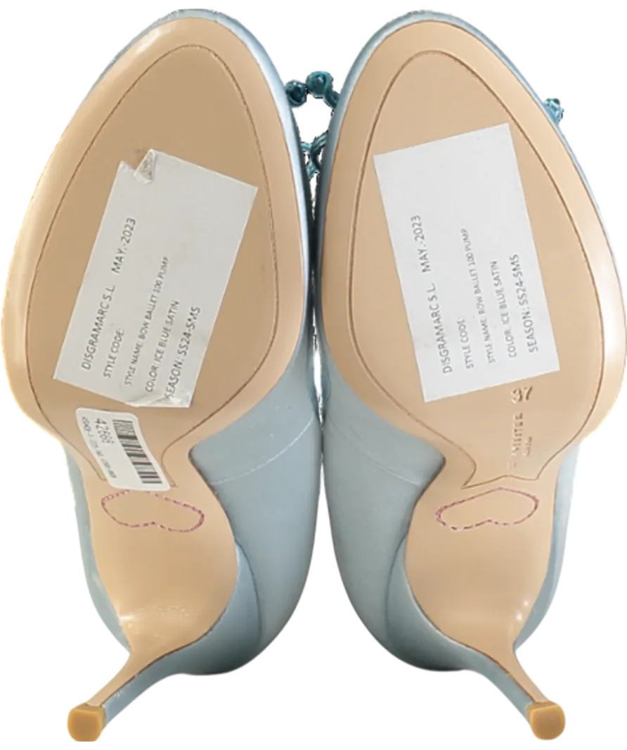 Sophia Webster Blue Bow Ballet Pump Heels UK 4 EU 37 👠
