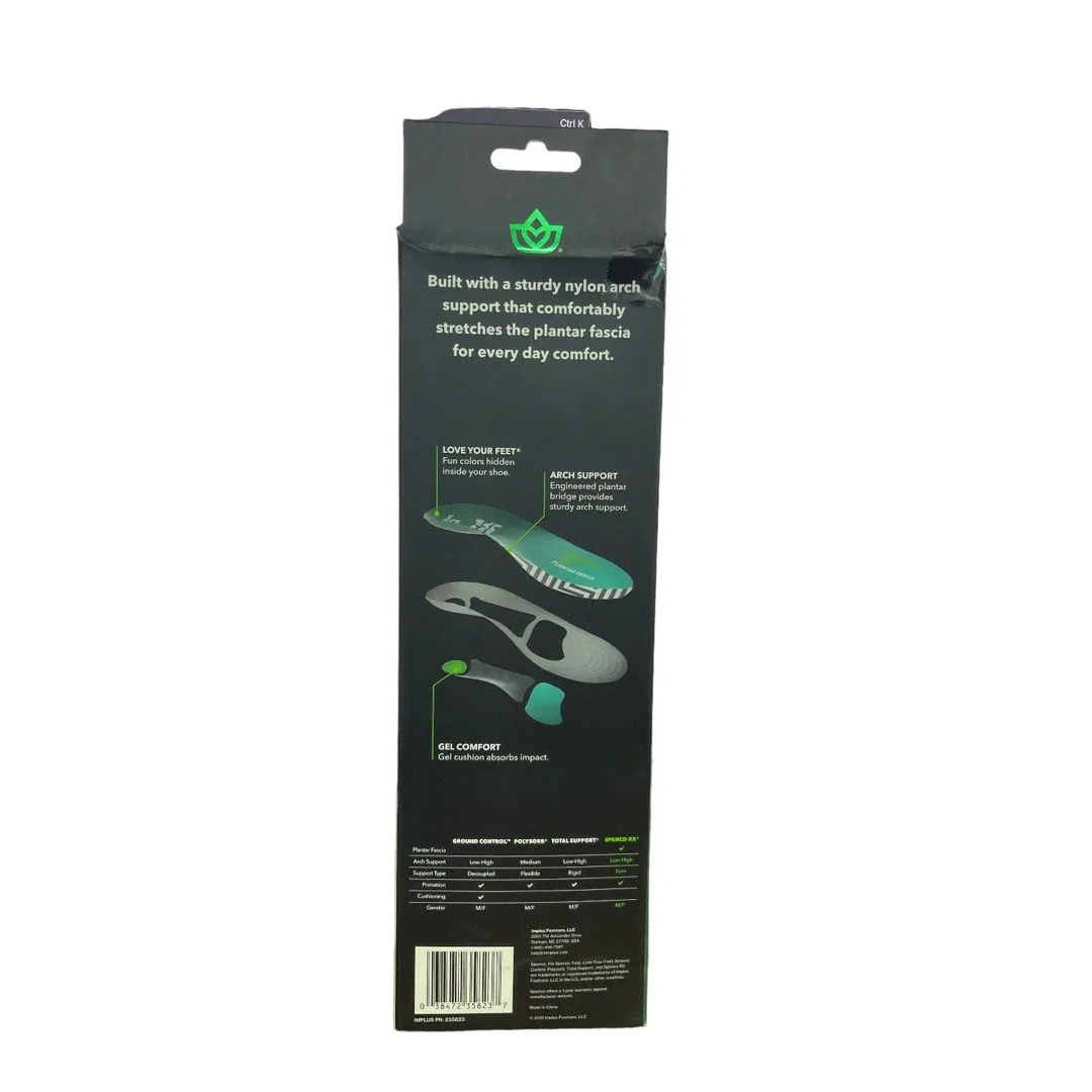 Spenco RX Men's Full Length Plantar Fascia Insoles, Size 7-13