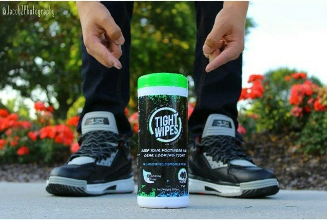 Tight Wipes Sneaker Shoe Cleaner Wipes for all Sneakers and Shoes (40 Wipes)