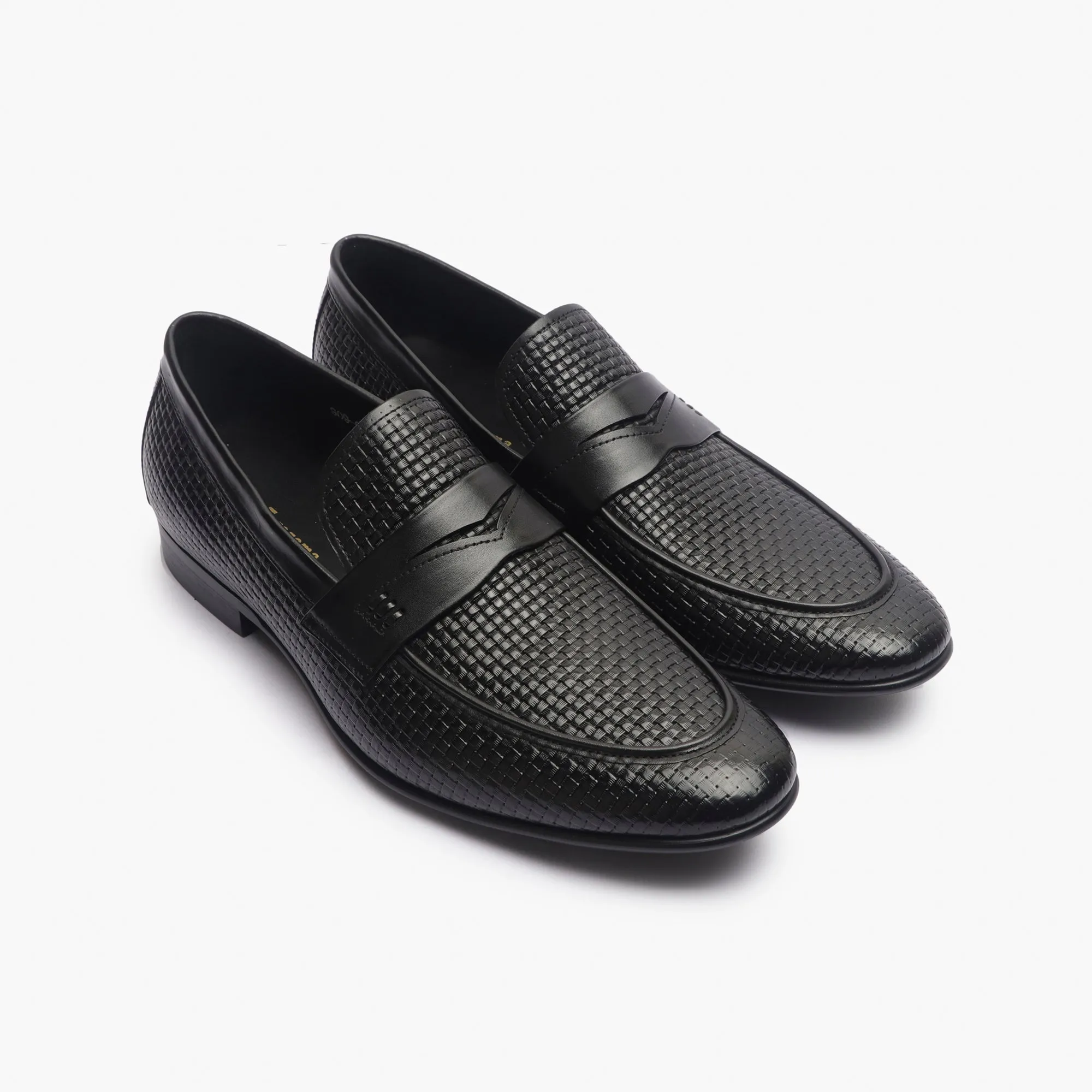 Weave Textured Penny Slip Ons
